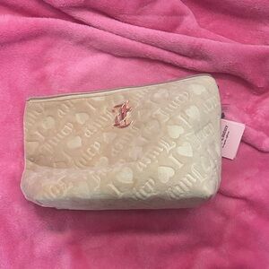 Juicy Couture Beige Cosmetic Bag with Pink Accents